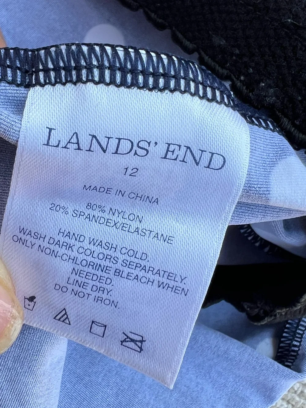Lands' End Navy White Polka Dot Rushed Front Underwire Tankini size 12 - Picture 7 of 8